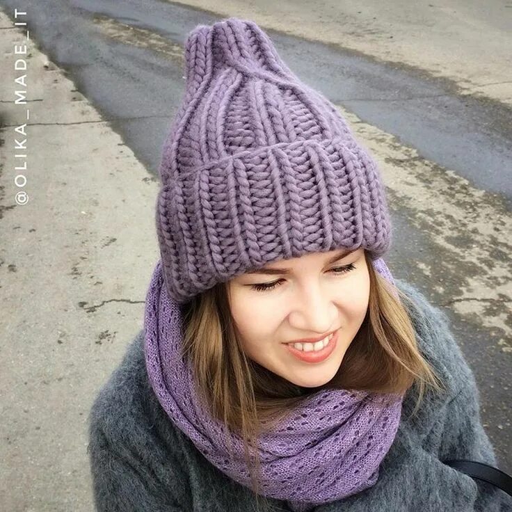 Модная макушка в шапке спицами И снова шапочки. Вяжем и носим. Магия творчества Дзен