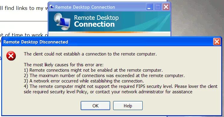 Ошибка Remote desktop. Сбой RDP. Ошибка подключения RDP. Remote desktop connection Windows XP.