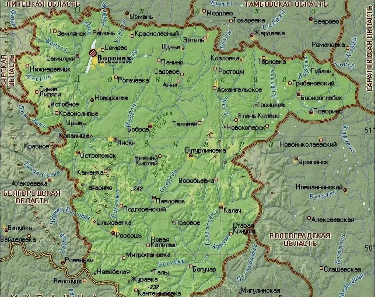 Воронежская область дорог подробная карта. Карта Воронежской и Ростовской областей. Богучар Воронежская область на карте. Карта Воронежской области граница с Украиной. Карта Воронежской области подробная.