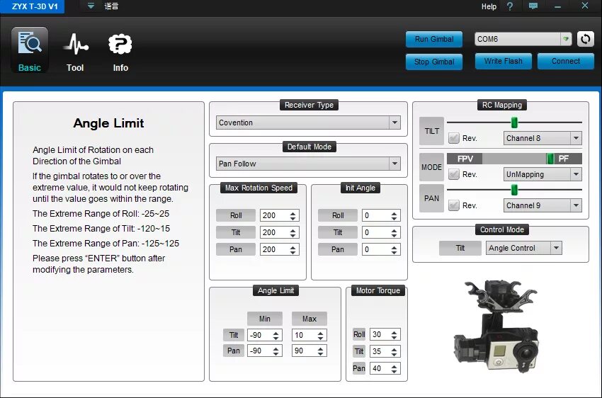 Upgrade parameter Setup Телекарта. Tarot Gimbal USB. Tarot Gimbal connection. Gimbal Controller Connector. Control parameters