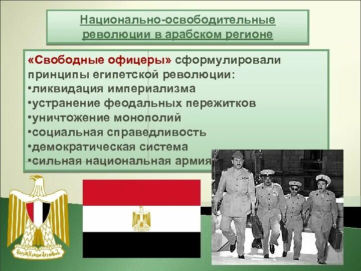 Национально освободительная революция. Национально-освободительные революции в арабском мире. Национально-освободительные революционные движение. Организация свободные офицеры. Национально освободительные революции примеры.