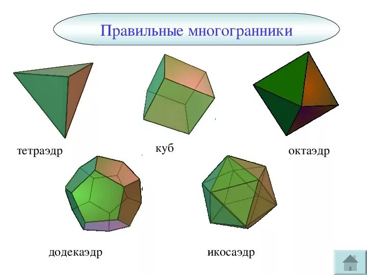 6 правильных многогранников