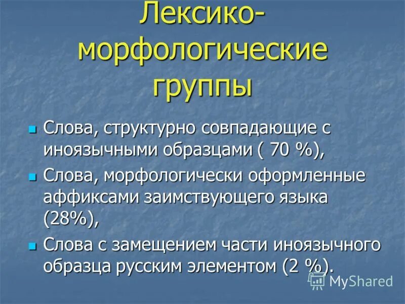 20 морфологических слов