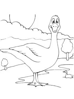 Oca con paesaggio da colorare * Disegni da Colorare