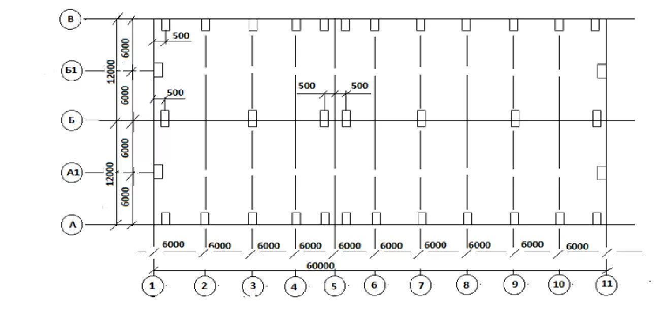 Максимальное расстояние между стенами. Привязка перегородки чертеж. Жб каркас промышленное здание шаг колонн 12м. Схема расположения монолитных колонн. Схема расположения колонн промышленных зданий.