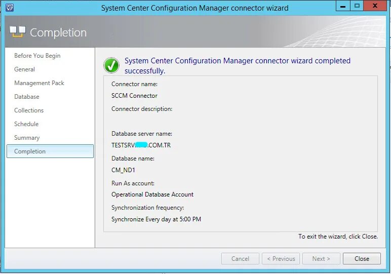 A connection was successfully. Консоль service Manager. SCCM оркестратор. System Center service Manager. System Center Virtual Machine Manager.