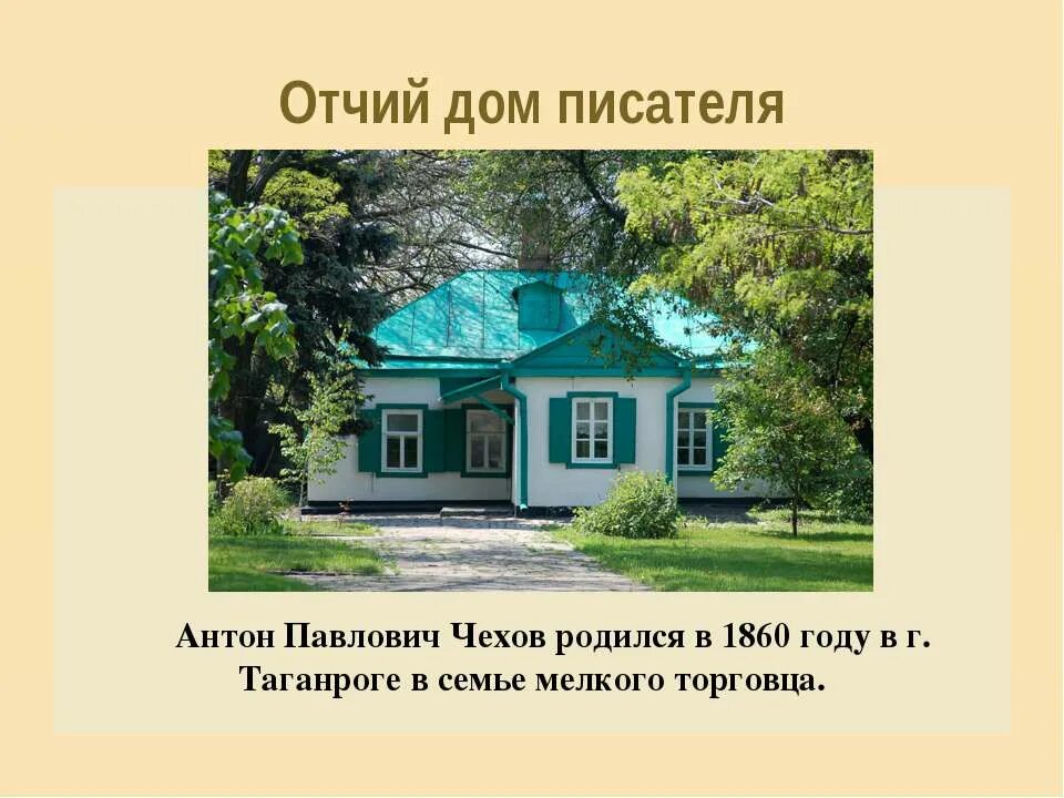 Дом произведение кратко. Отчий дом Чехова в Таганроге.