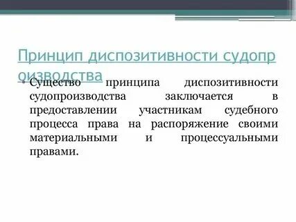 Принцип диспозитивности является