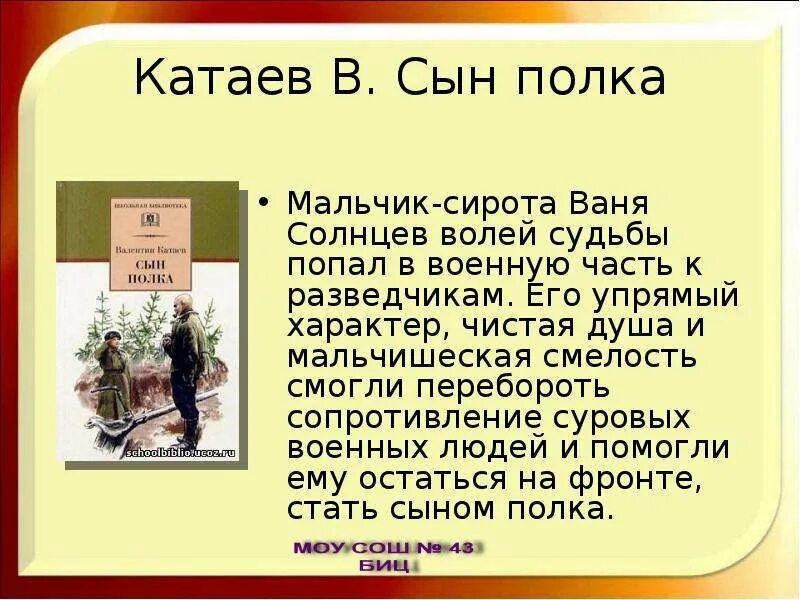 Содержание произведения сын полка. Катаев сын полка Ваня Солнцев. Сын полка описание Вани Солнцева. Сын полка рассказ Ваня Солнцев. Ваня Солнцев Катаев.