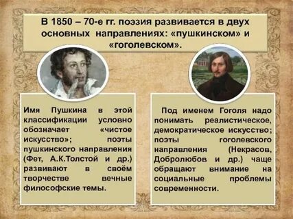 Литературные направления во второй половине 19 века