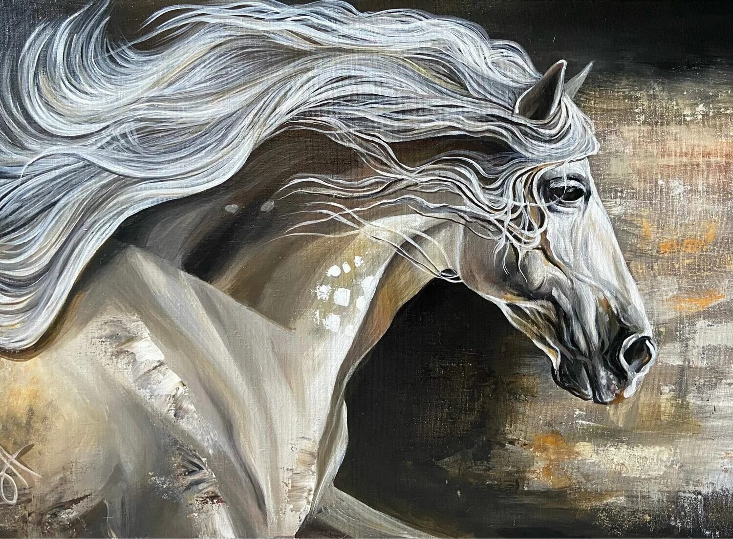 Картина лошади. Картины с лошадьми в интерьере. Интерьерная картина лошадь. Лошадь живопись с длинной гривой.