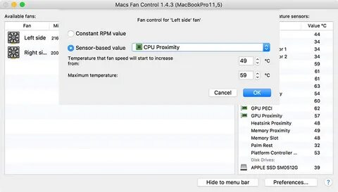 Mac fan control