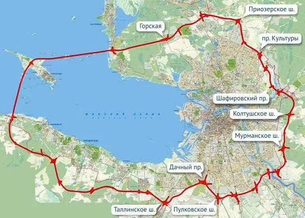 Проект кад 2 вокруг санкт петербурга. Карта второй кольцевой автодороги вокруг Санкт Петербурга. КАД 2 СПБ схема. Вторая КАД вокруг СПБ схема. КАД-2 Санкт-Петербург на карте план КАД 2.