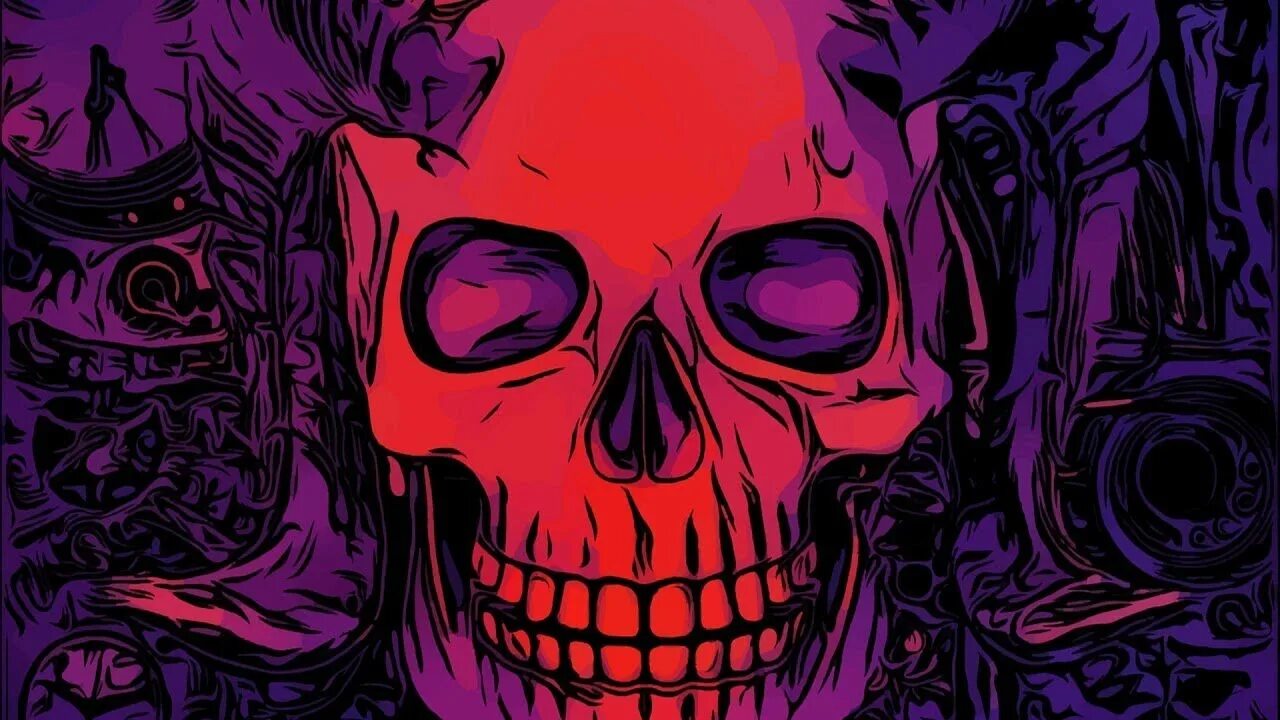 Смачный фонк. Фиолетовый череп. черепа в стиле арт. фонк. фиолетовый скелет.