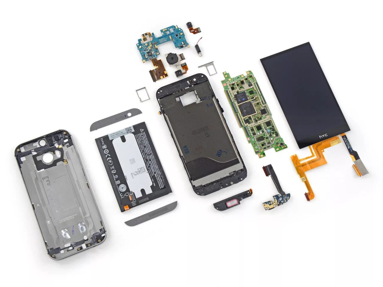 HTC one m8 Disassembly. HTC one m8 IFIXIT. Разобранный смартфон. Смартфон в разобранном виде.