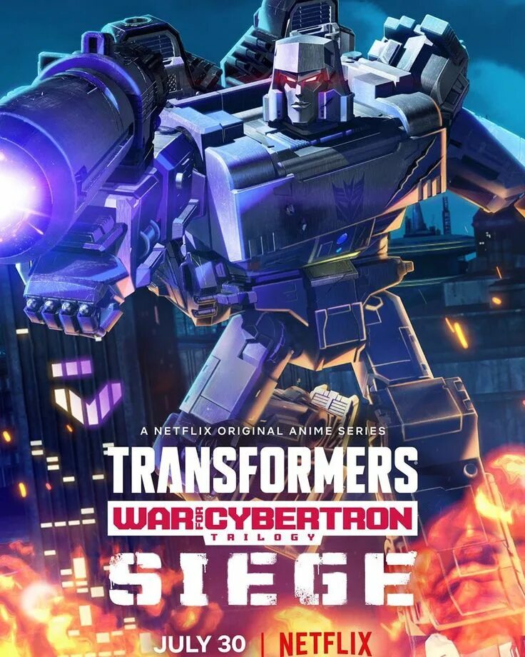 Трансформеры трилогия Нетфликс. Transformers Siege Megatron Постер.