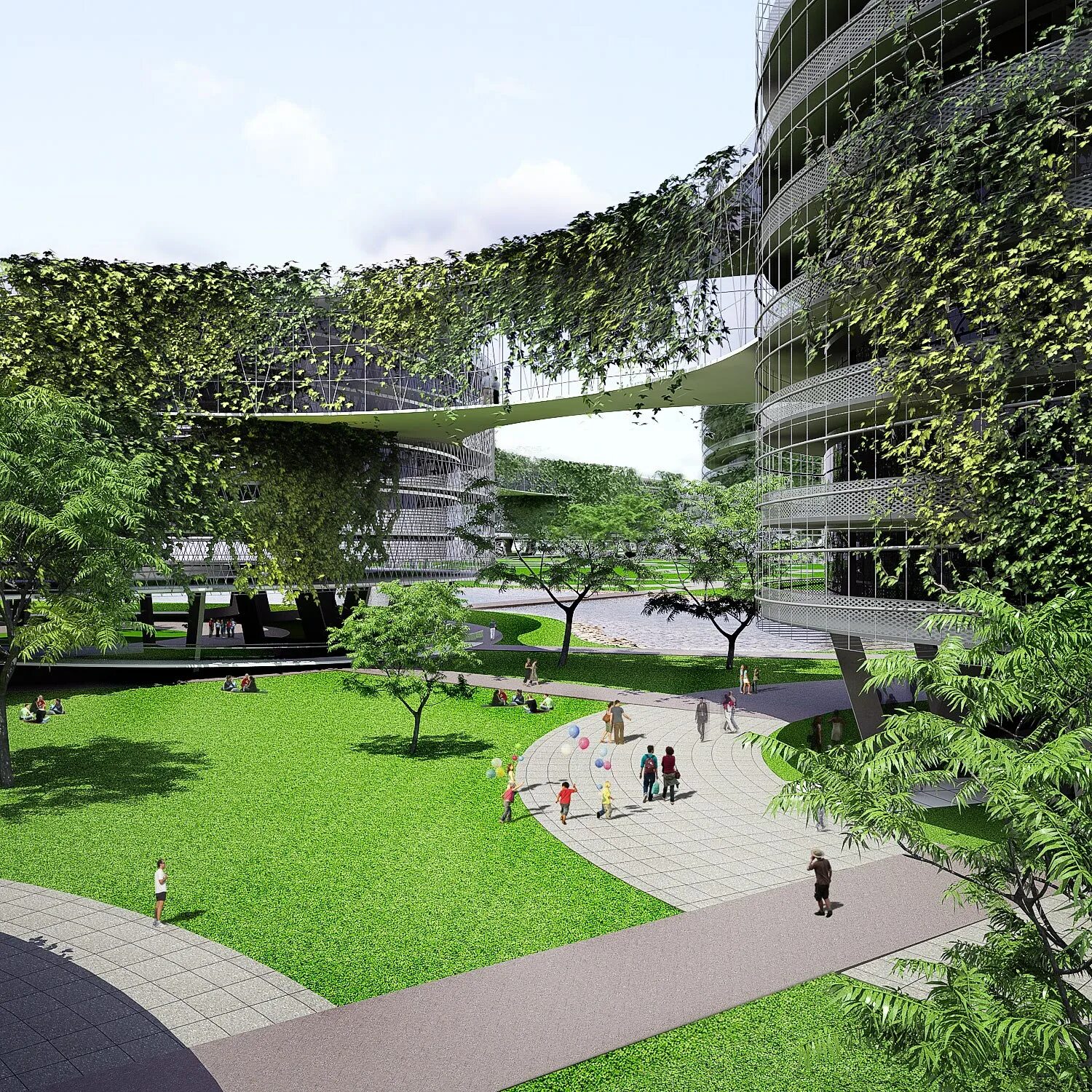 Окружение здания. Школа искусств, Сингапур. Архитекторы - WOHA Architects. Зелёная архитектура. Офисное здание, Малага, Испания. Экогород Германии. Павильон Сингапура, WOHA.