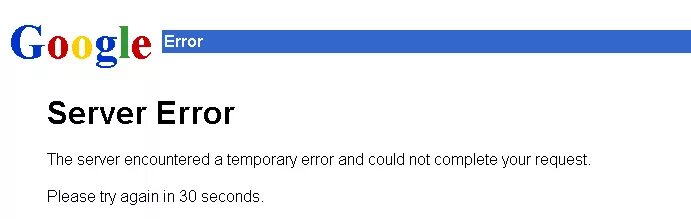 Google errors. Google errors