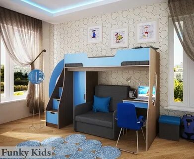 Кровать чердак с диваном внизу