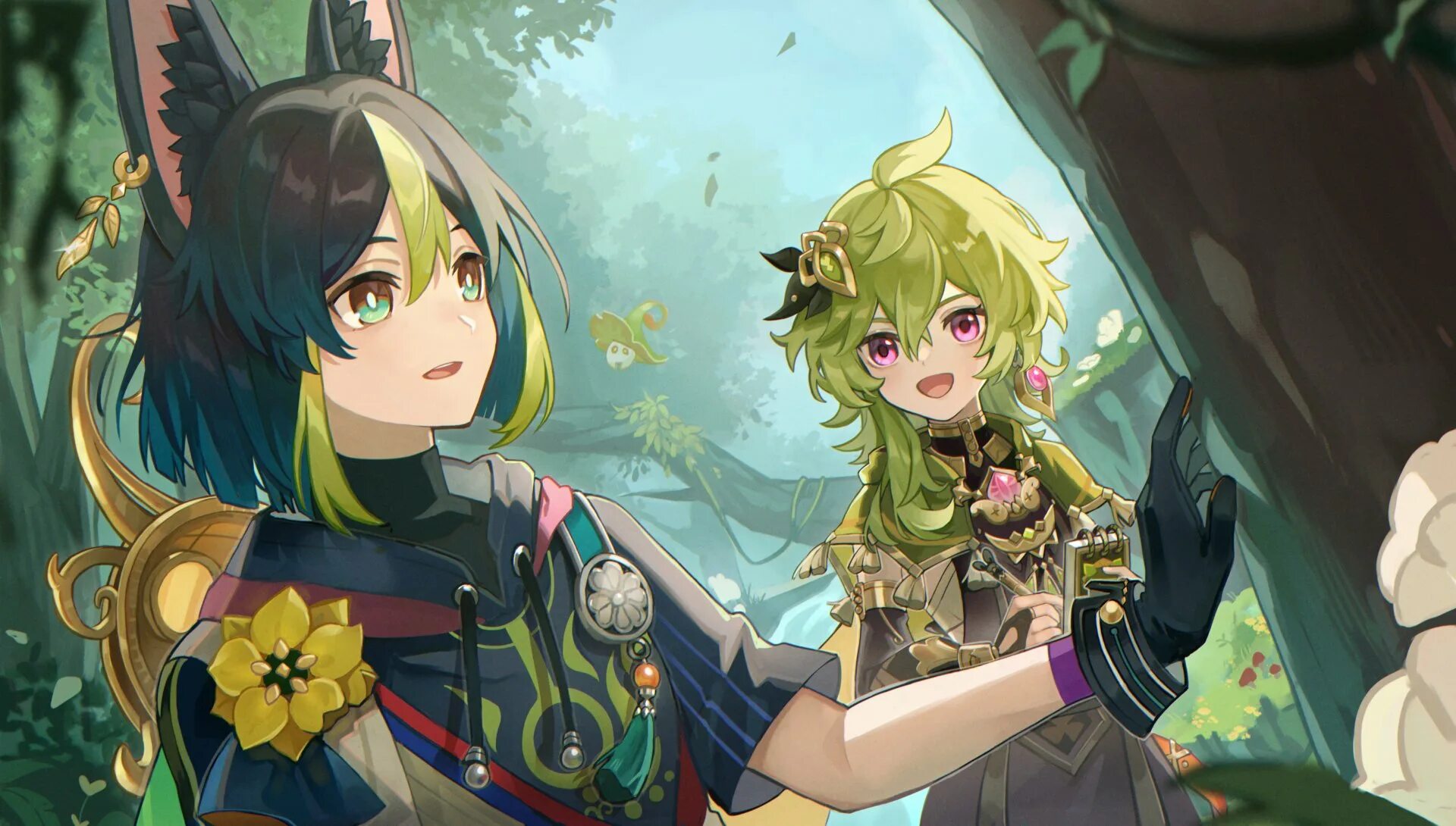 тигнари арт-геншин геншин. тигнари 18. тигнари. дотторе и тигнари. коллеи геншин персонаж.