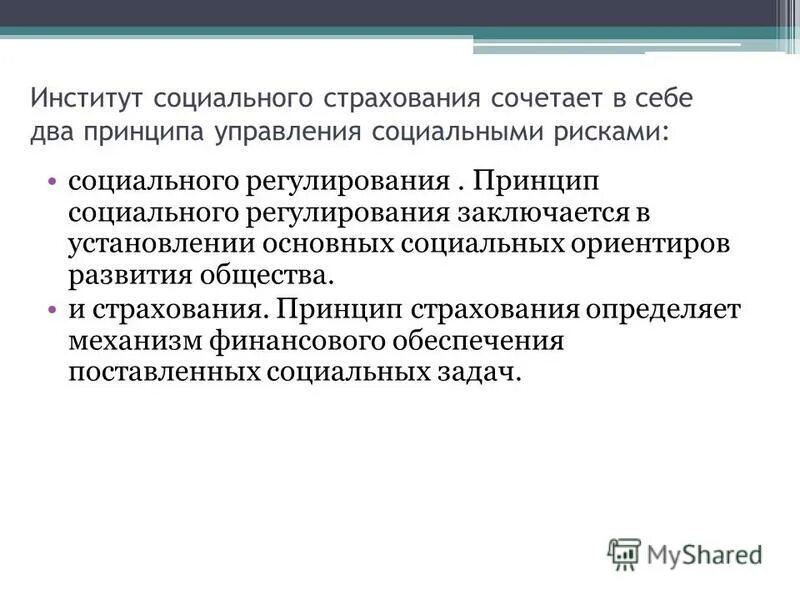 Принцип социального регулирования. Принцип социального регулирования