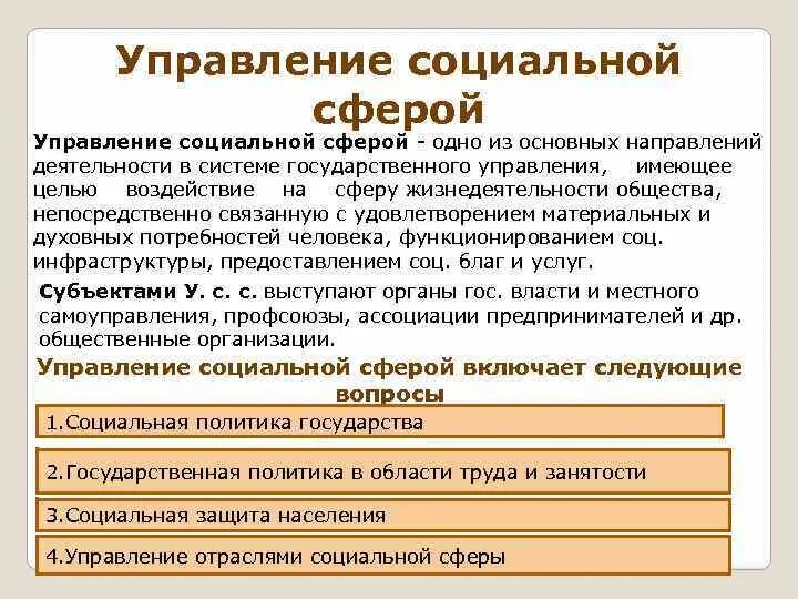 Государственное управление социально экономической сферой