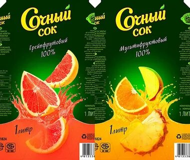 Размеры упаковок соков