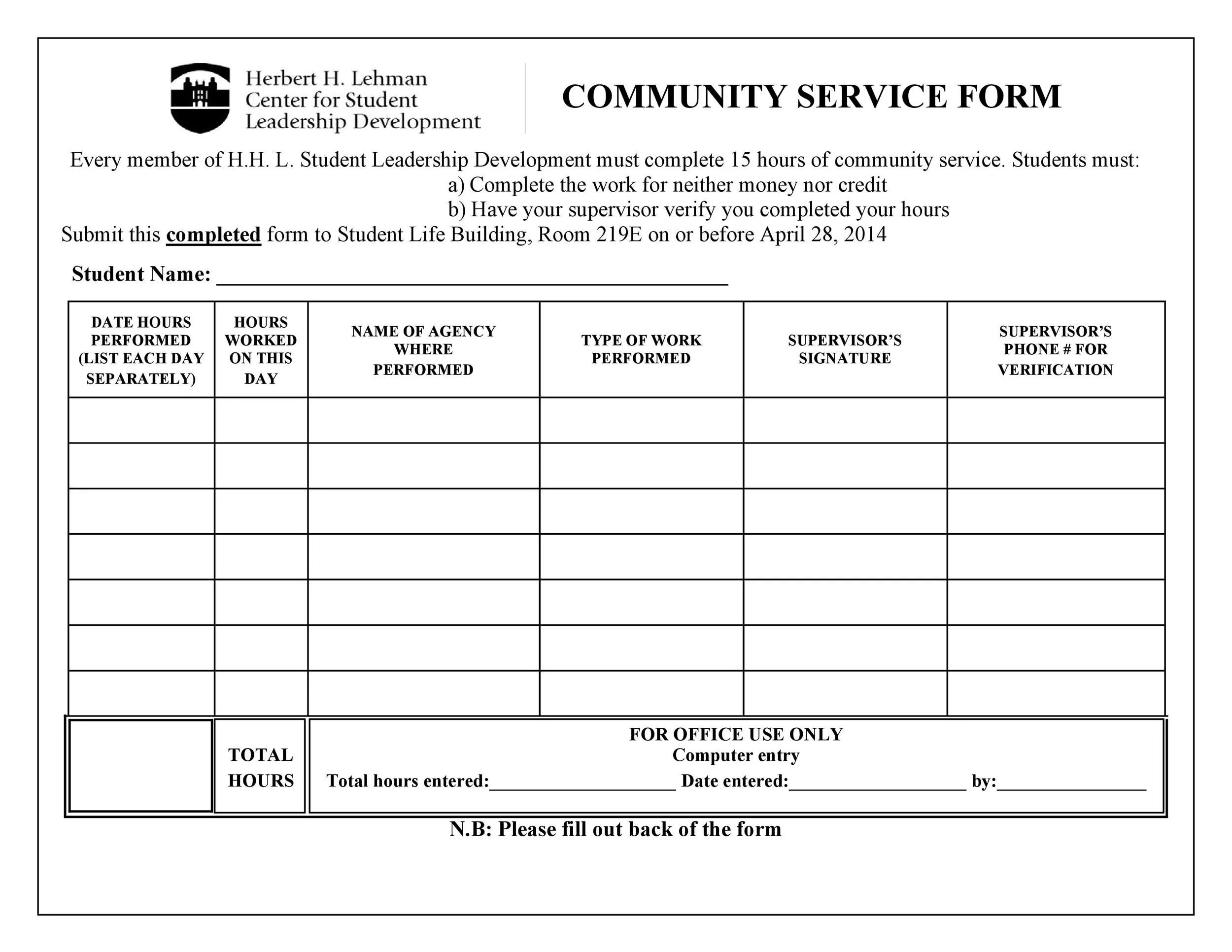 Community service. Бланк ФМ сервис. Community Template. E-logbook.