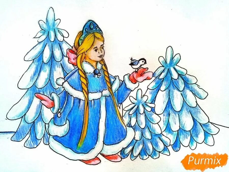 Как рисовать снегурочку. Рисование Снегурочка пастель. Снегурочка с елочнокй рисунок. Занятие по рисованию Снегурочка карандашами. Снегурочка с елочкой рисунок.