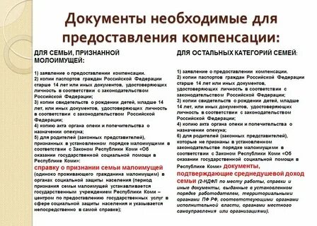 Статус малоимущие это