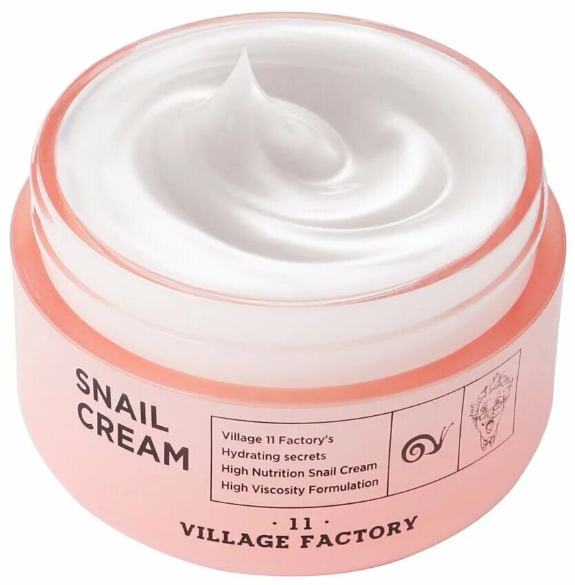 Village 11 Factory Snail Cream крем для лица с улиточным муцином, 50 мл. Регенерирующий крем с муцином улитки Village 11 Factory Snail Cream 50мл. Крем с муцином улитки Корея розовый. Snail крем цена. Village cream