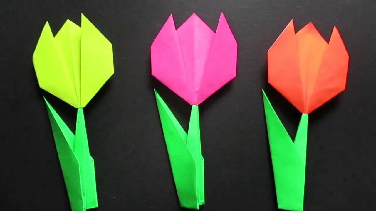 Конструирование тюльпана из бумаги в старшей группе. Оригами цветок тюльпан. Оригами тюльпан из бумаги. Тюльпан оригами плоский.