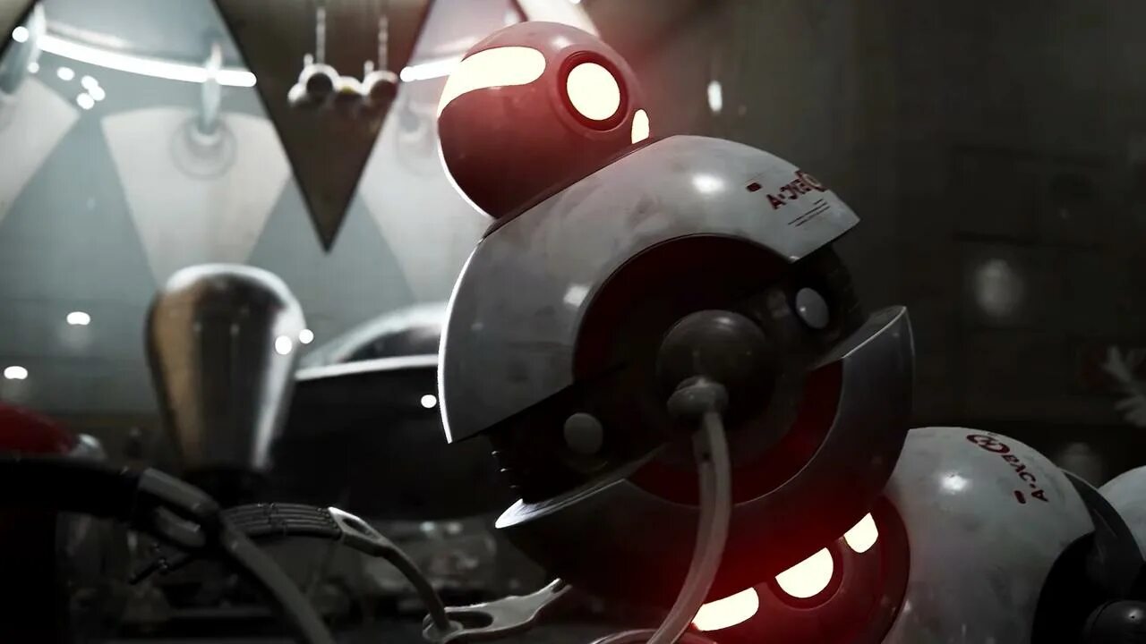 Atomic heart дополнение дата выхода. Круглый робот атомик харт. роботы из atomic heart. игра про красного робота. робот жирдяй atomic heart.