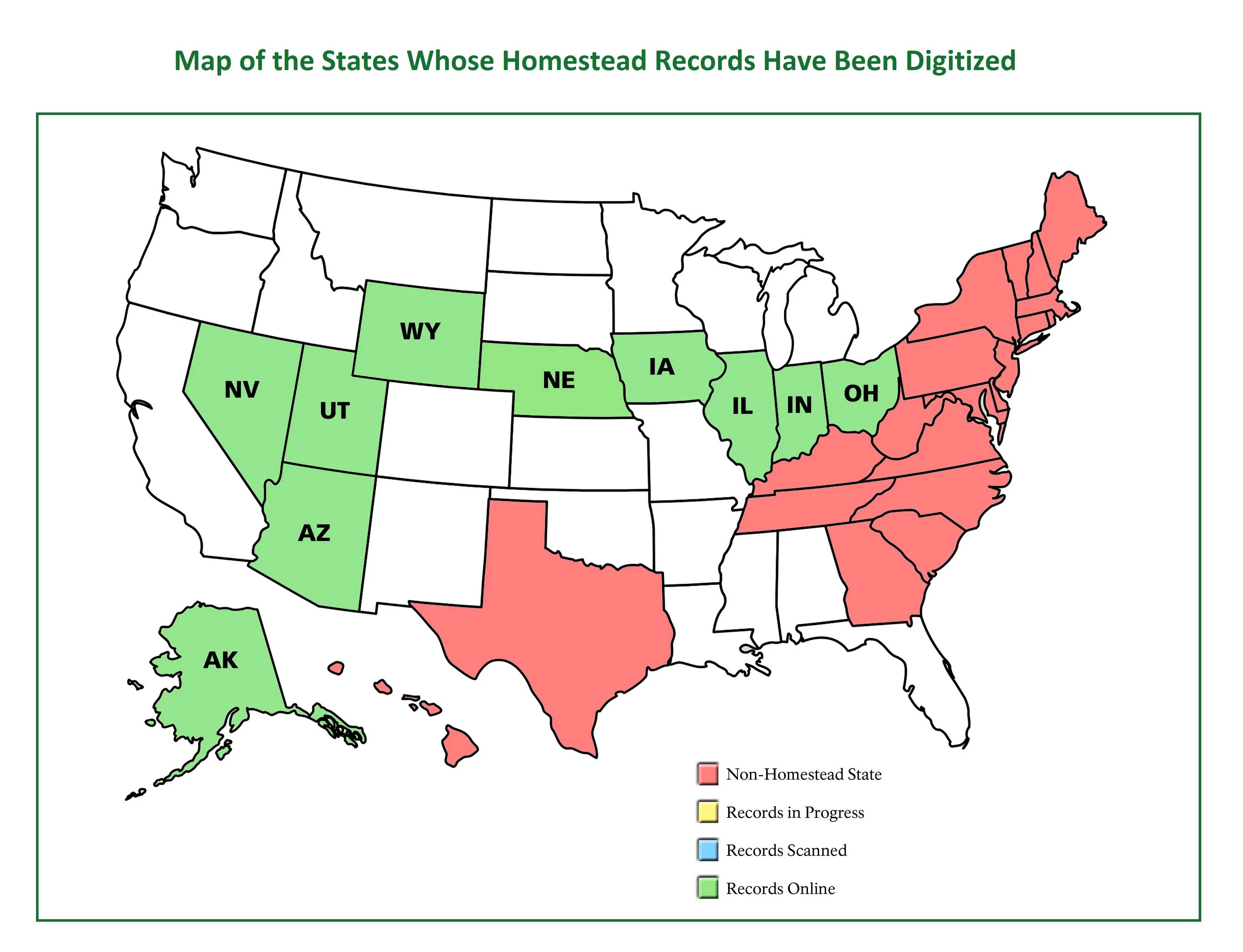 Record map. Homestead records.