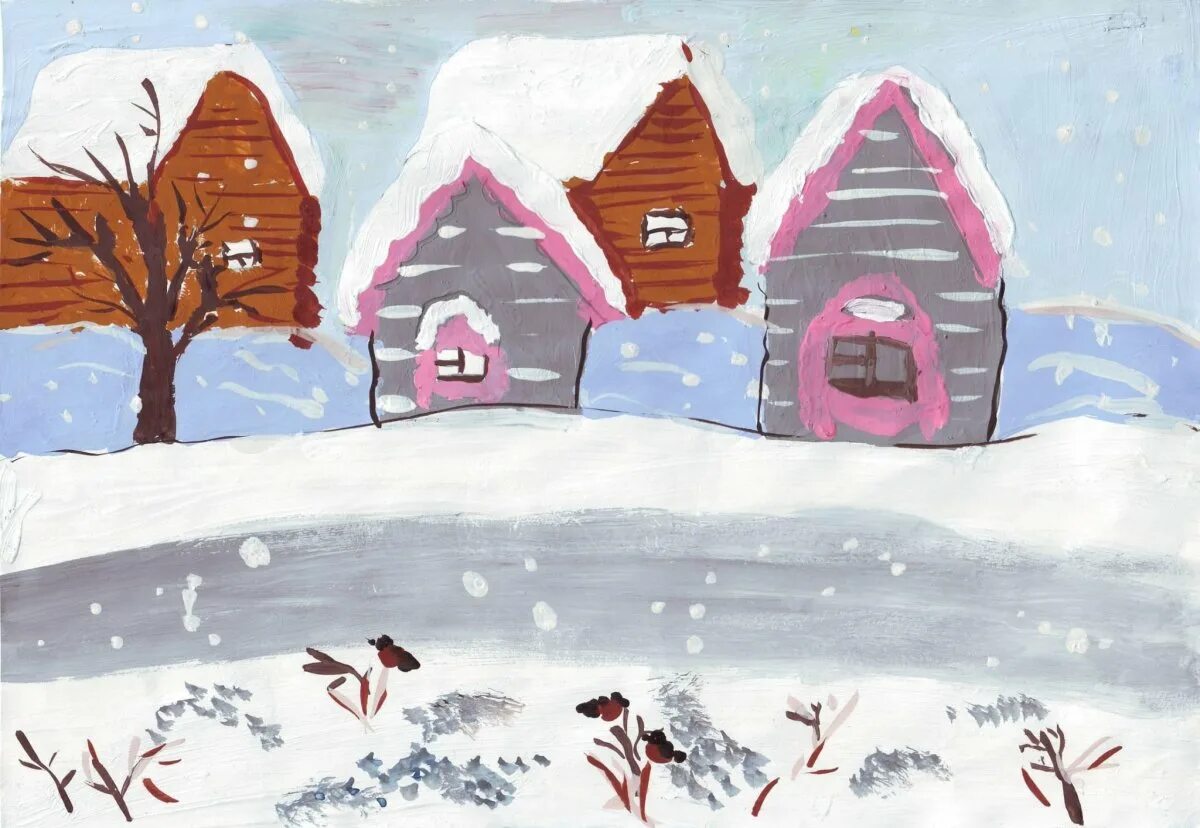Зимние картинки легко. Зимние рисунки. Зимний пейзаж детский. Рисование зимний пейзаж. Зимний пейзаж рисунок для детей.