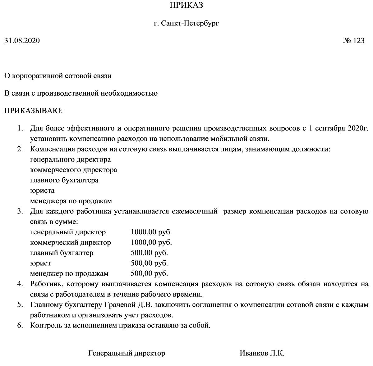 Возмещение расходов работниками организации