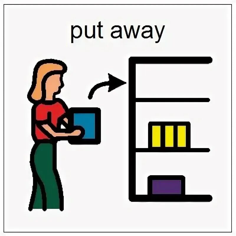 Unit 2 put. Put away. put рисунок. put things away. put away flashcard.