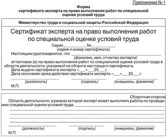 Полномочия на выполнение работы
