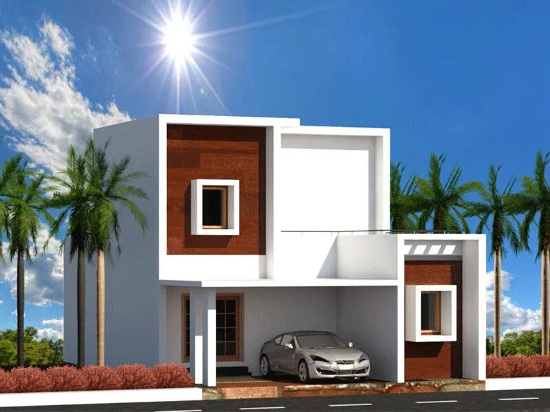 Modern type. Houses box modern.
