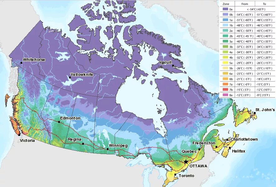 Температурная карта Канады. Климатическая карта Канады. Карта климатических поясов Канады. Канада климат климатическая карта.