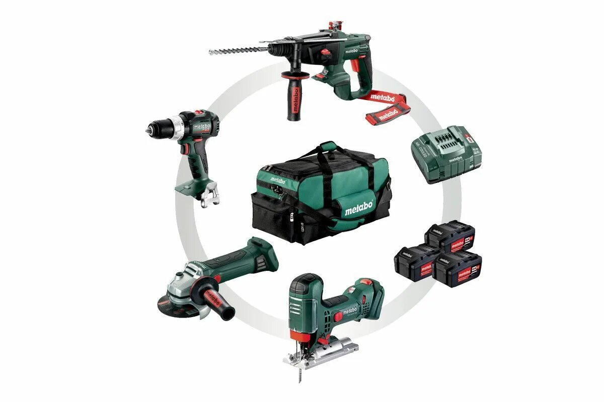 Аккумуляторный инструмент 9 в 1. Metabo combo set. набор аккумуляторных инструментов metabo combo set 2.1 685053000. аккумуляторный инструмент метабо 18v. набор пневмоинструментов metabo lpz 7 set 601586000 адаптер.