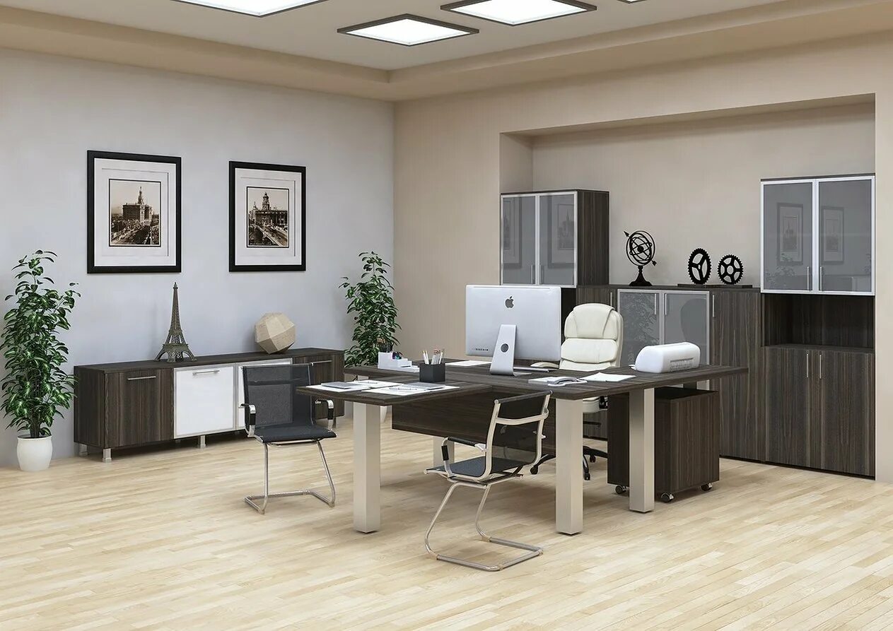 Цвета руководителя. Мебель vp_chicago n стол руководителя 190 темн. дуб.