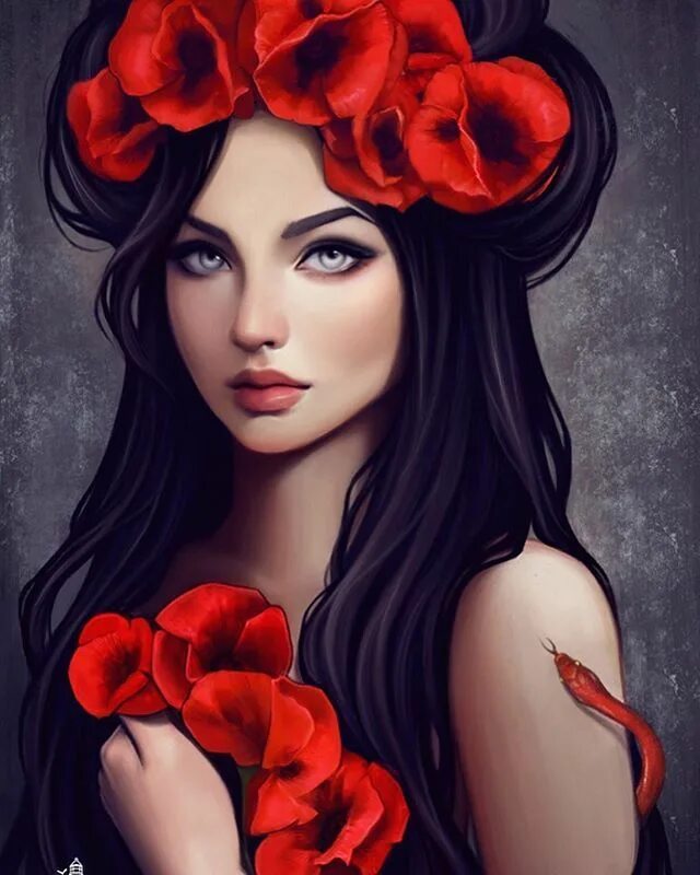Картинка девушки нарисованная