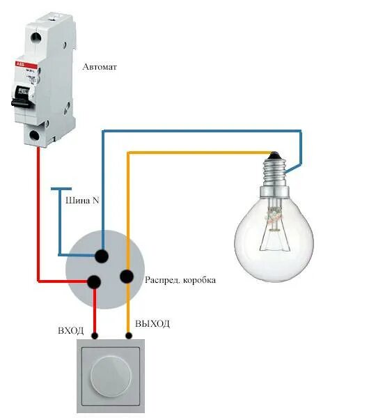 Схема подключения лампочки через переключателя подключения. Схема подключения светильника через выключатель от автомата. Схема подключения лампочки через выключатель от автомата. Диммер для ламп накаливания 220в схема подключения. Как подключить свет через выключатель