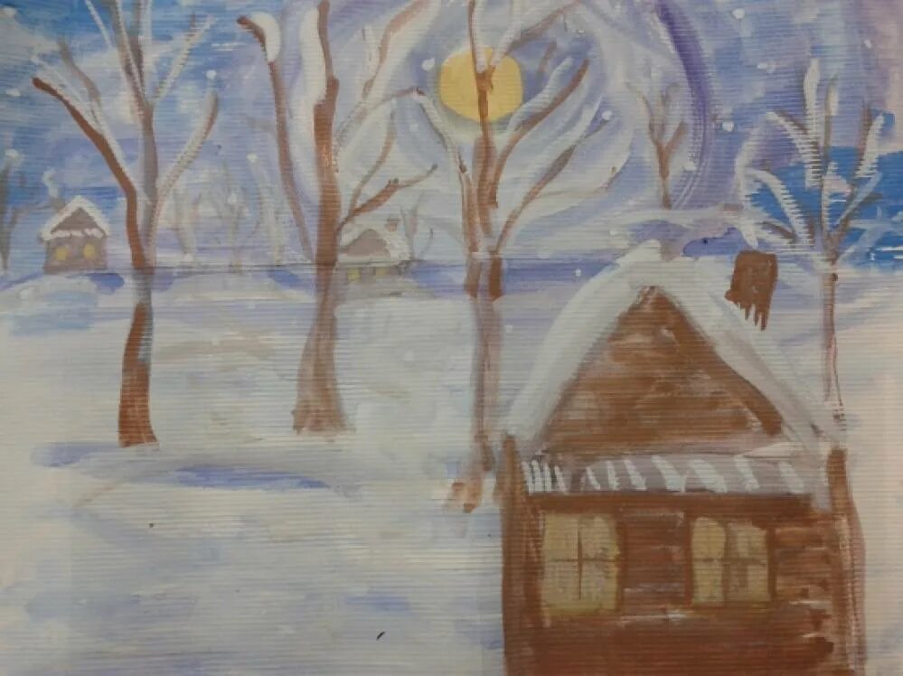 Рисунок к стихотворению зимнее. Детские рисунки зима. Рисунок на тему зимнее утро. Нарисовать зимний вечер. Рисунок на тему зимний вечер.