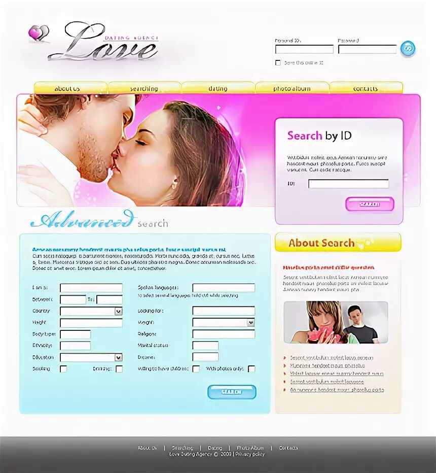 Сайт бебон бибон знакомств моя страница. Dating Page Design.