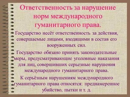 Государства несут международно правовую ответственность за действия