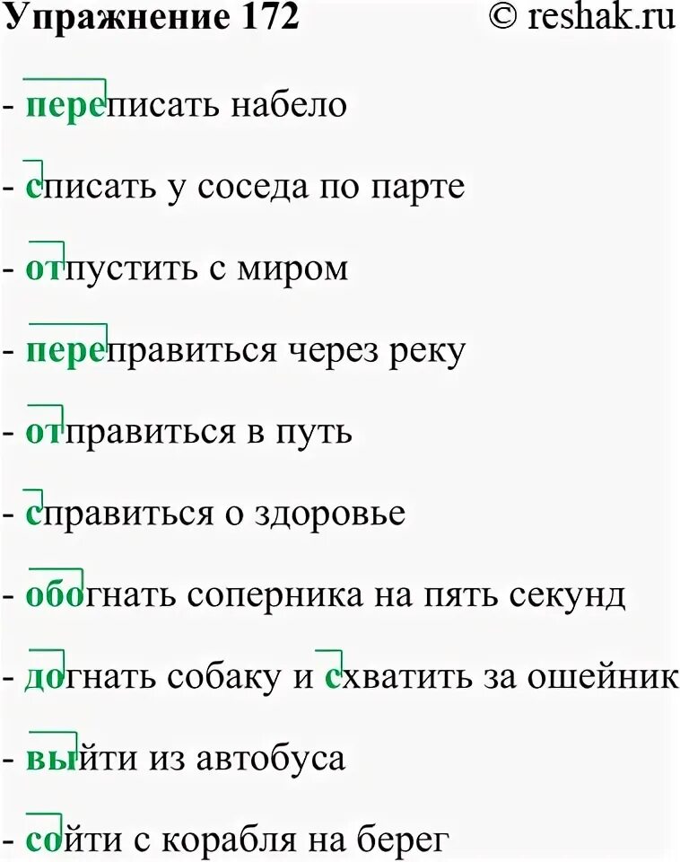 Набело как пишется. Перепишите слова и выделите приставки..