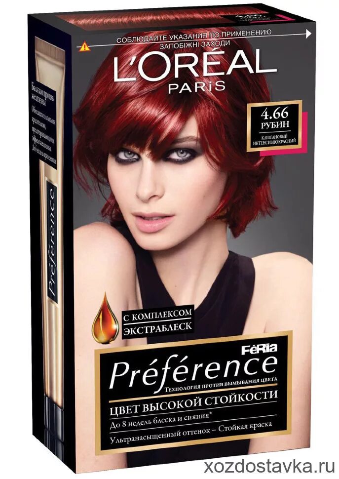 Купить краску для волос лореаль преферанс. L'Oreal Paris «preference Feria», оттенок, 4.66 Рубин. Лореаль Рубин 4.66. L'Oreal краска для волос преферанс р37 Будапешт. Краска для волос l'Oreal Paris preference Feria.