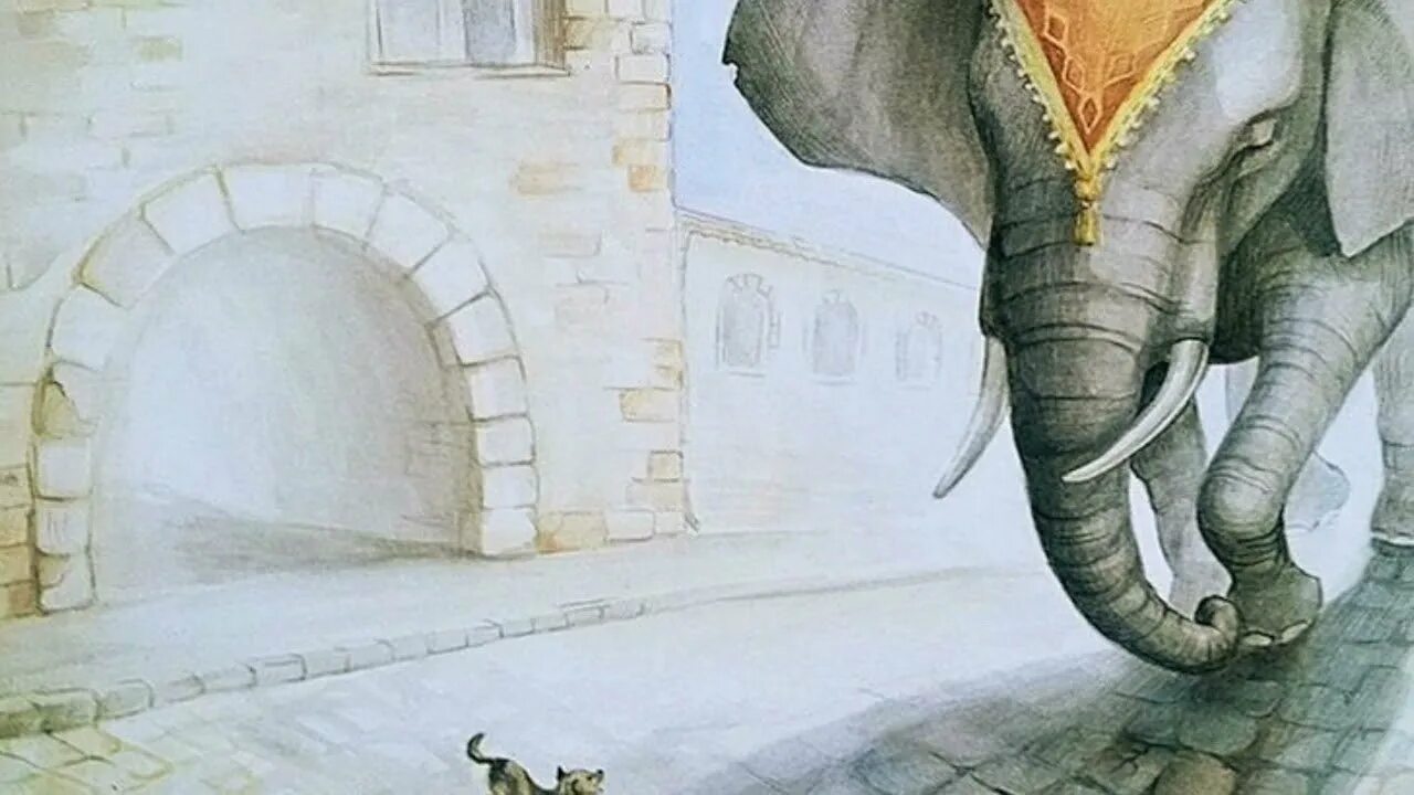 И.А. Крылов слон и моська. Басня к Рылова слон и Мосика. Иллюстрация к басне слон и моська. Басня Крылова про слона.